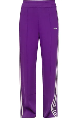 Autry Broeken, Dames, Paars, L, Sportieve Gebreide Broek met Geborduurd Logo