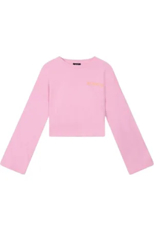 Alix the label Sweatshirts & Hoodies, Dames, Roze, M, Wijde Mouw Cropped Sweater