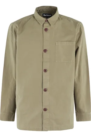 Barbour Jassen, Heren, Groen, L, Katoen, Olijf Katoenen Canvas Overshirt