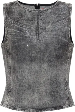Diesel Tops, Dames, Zwart, M, Katoen, Top De-Pinar-S