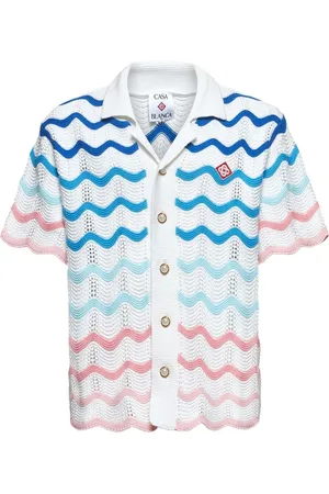 Casablanca Overhemden, Heren, Veelkleurig, M, Katoen, Wave Gebreid Shirt