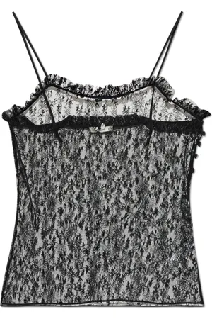 Chloé Tops, Dames, Zwart, M, Leer, Lace Camisole Top