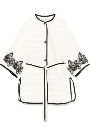 ERMANNO SCERVINO Jassen, Dames, Wit, M, Witte Jas met Tailleband