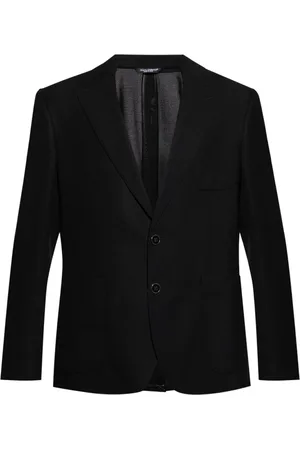 Dolce & Gabbana Jassen, Heren, Zwart, M, Zwarte Ongevoerde Americana Jas