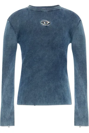 Diesel Tops, Heren, Blauw, S, Katoen, T-shirt met lange mouwen
