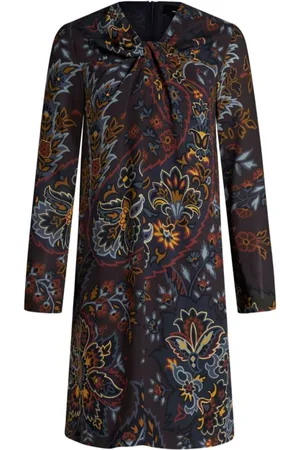Etro Kleedjes, Dames, Veelkleurig, M, Elegante Zwarte Jurk