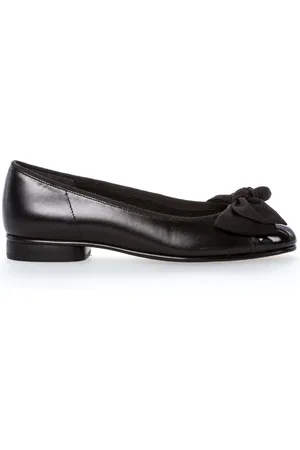 Gabor Schoenen, Dames, Zwart, 39 EU, Leer, Zwarte leren en lakleren ballerina`s