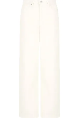Armani Exchange Jeans, Dames, Wit, W25, Wijde Ivoor Jeans voor Vrouwen