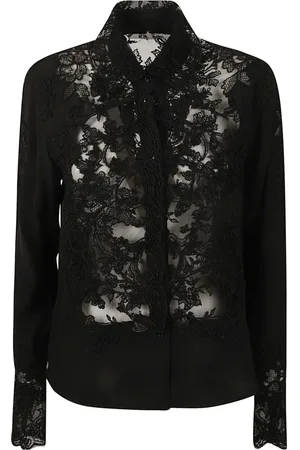 ERMANNO SCERVINO Blouses & Shirts, Dames, Zwart, S, Long Sleeve Shirt