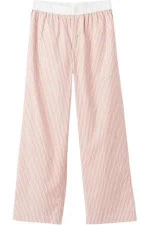 By Malene Birger Broeken, Dames, Roze, M, Katoen, Gestreept Helsy Wide Leg Broek