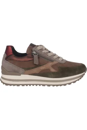 Gabor Schoenen, Dames, Bruin, 35 EU, Suède, Multicolor Wide Fit Sneaker