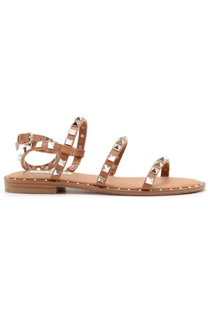 Steve Madden Schoenen, Dames, Bruin, 40 EU, Leer, Studded Leren Enkelband Sandalen