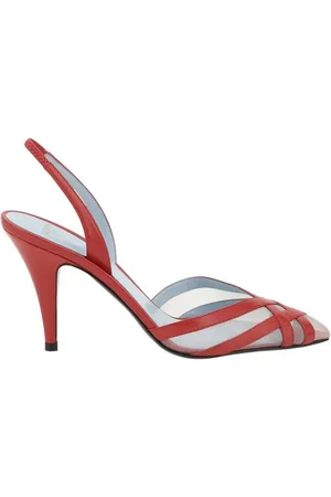 VALENTINO GARAVANI Schoenen, Dames, Rood, 39 EU, Elegante leren slingback pumps met gekruiste details