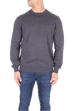 FAY Truien, Heren, Grijs, S, Wol, Logo Sweater met voorkantlogo