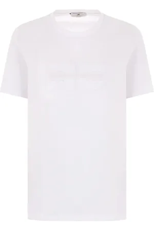 Elisabetta Franchi Tops, Dames, Wit, M, Jersey T-shirt met geborduurd logo en strasssteentjes