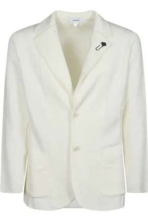 LARDINI Jassen, Heren, Wit, M, Wol, Stijlvol Gebreid Jasje