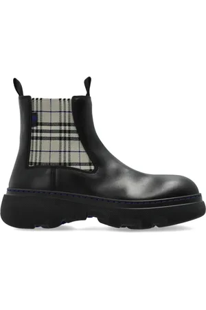 Burberry Schoenen, Dames, Zwart, 39 1/2 EU, Leer, Leren Chelsea Boots Creeper