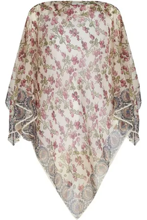 Etro Jassen, Dames, Veelkleurig, ONE Size, Polyester, Berries and Paisley Poncho