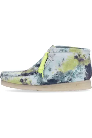 Clarks Schoenen, Heren, Veelkleurig, 42 1/2 EU, Leer, Turquoise Tie Dye Wallabee Boot