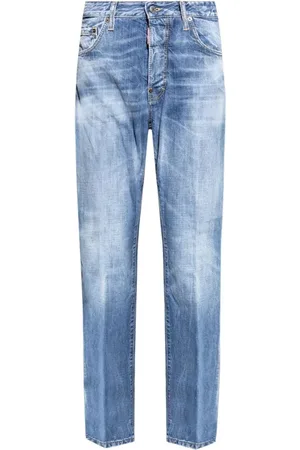 Dsquared2 Jeans, Heren, Blauw, M, Katoen, Washed Straight-Leg Jeans