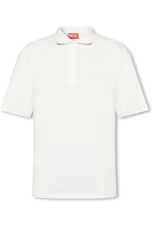 Diesel Tops, Heren, Wit, S, Katoen, Polo Shirt met Logo