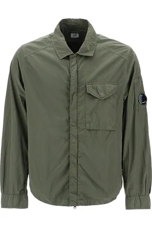C.P. Company Jassen, Heren, Groen, L, Nylon, Shiny Chrome-R Lens Overshirt