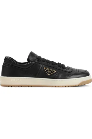 Prada Schoenen, Heren, Zwart, 42 EU, Leer, Zwarte Leren Sneakers