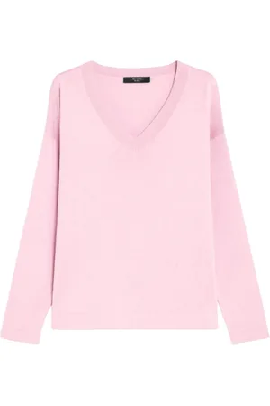 Max Mara Truien, Dames, Roze, XS, Silk Blend Knit Sweater Rania