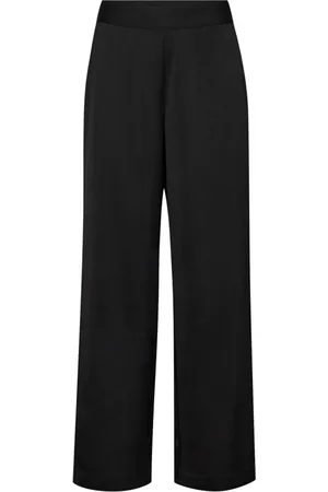 Co`Couture Broeken, Dames, Zwart, XL, Eenvoudige Elastische Taillebroek in Zwart