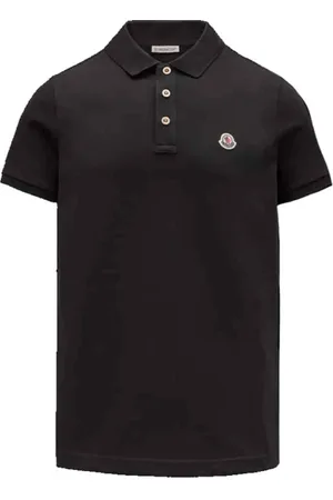 Moncler Tops, Heren, Zwart, L, Katoen, Polo T-shirt met logo