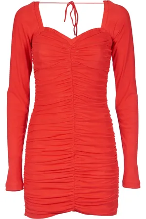 ROTATE Kleedjes, Dames, Rood, M, Polyester, Mesh LS Mini Jurk