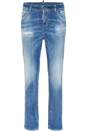 Dsquared2 Jeans, Dames, Blauw, 2Xs, Katoen, Lichtblauwe Skinny Jeans met Wassing