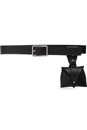 Dsquared2 Accessoires, Dames, Zwart, 85 CM, Leer, Leren Riem met Afneembaar Zakje