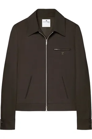 Courrèges Jassen, Heren, Bruin, M, Polyester, Retro Twill Jas