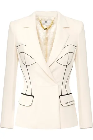 Elisabetta Franchi Jassen, Dames, , M, Leer, Chique Jas