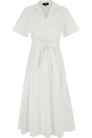THEORY Kleedjes, Dames, Wit, 3Xs, Witte Jurk met Split Detail