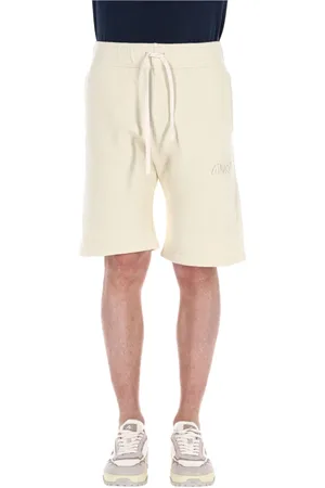 Autry Korte broeken, Heren, , S, Katoen, Ivoor Bermuda Shorts in katoen fleece