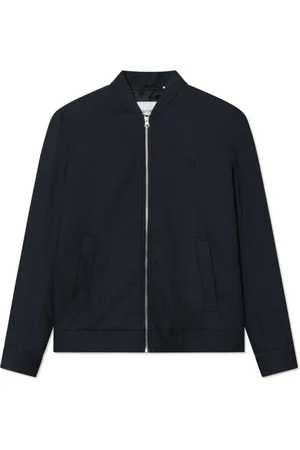 Les Deux Jassen, Heren, Blauw, M, Wol, Herringbone Bomberjack