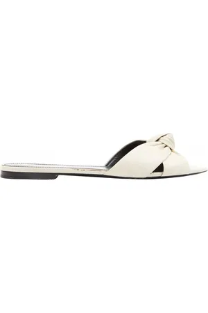 Saint Laurent Schoenen, Dames, , 36 EU, Leer, Leren Slides met Open Teen