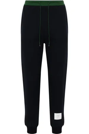 Thom Browne Broeken, Heren, Blauw, S, Katoen, Trainingsbroek met fleece voering