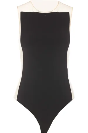 Courrèges Tops, Dames, Zwart, M, Polyester, Illusion Bodysuit