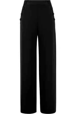 Max Mara Broeken, Dames, Zwart, 2Xs, Rina Wide-leg Broek