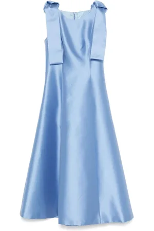 FELY CAMPO Kleedjes, Dames, Blauw, S, Lichtblauwe Flared Jurk met Dart Detailing