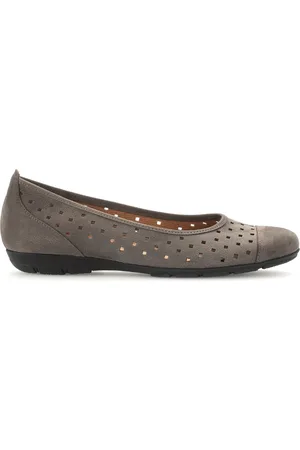 Gabor Schoenen, Dames, Grijs, 40 1/2 EU, Suède, Grijze Suède Zomer Ballerina`s