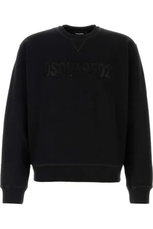 Dsquared2 Sweatshirts & Hoodies, Heren, Zwart, M, Katoen, Zwart katoenen sweatshirt