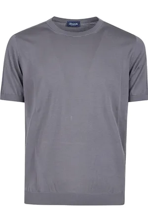 DRUMOHR Tops, Heren, Grijs, XL, Katoen, Casual Katoenen T-shirt