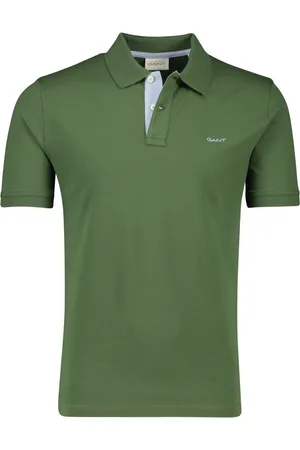 GANT Tops, Heren, Groen, XL, Katoen, Contrast Piqué Polo Shirt