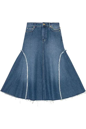 Ganni Rokken, Dames, Blauw, M, Denim, Denim Rok