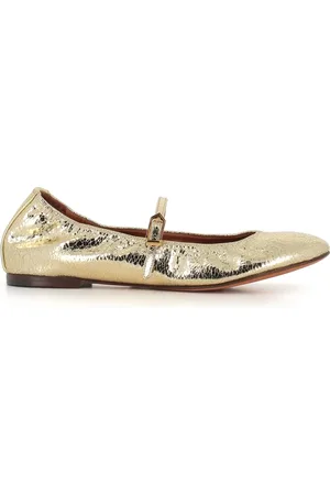 Lanvin Schoenen, Dames, Geel, 37 EU, Leer, Gouden leren ballerina`s