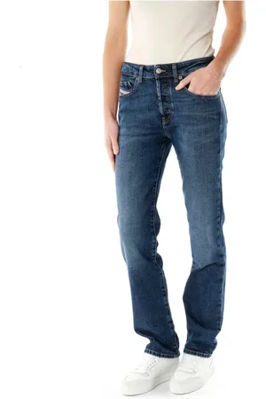 Diesel Jeans, Dames, Blauw, W25 L32, Denim, Straight Fit Denim Jeans